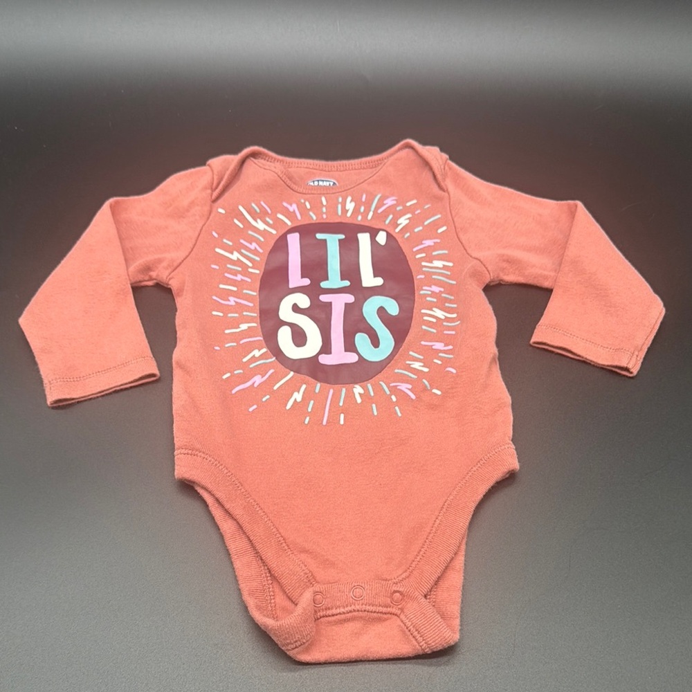 Old Navy ‘Lil Sis’ Bodysuit One Piece Rose Size 6/12m